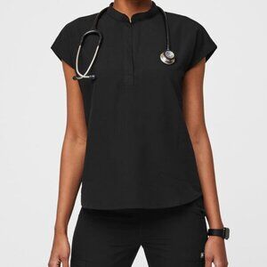 FIGs Black XS Rafaela Top